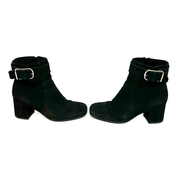 La Canadienne Women’s Jesse Black Suede Ankle Boot Size 7M Waterproof Square Toe - Picture 4 of 12